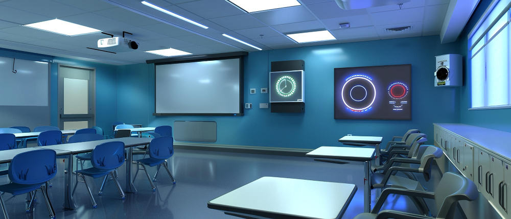 É permitido colocar câmeras na escola ou na sala de aula? VMS em nuvem e IA para central de monitoramento Sala de aula com câmera CFTV