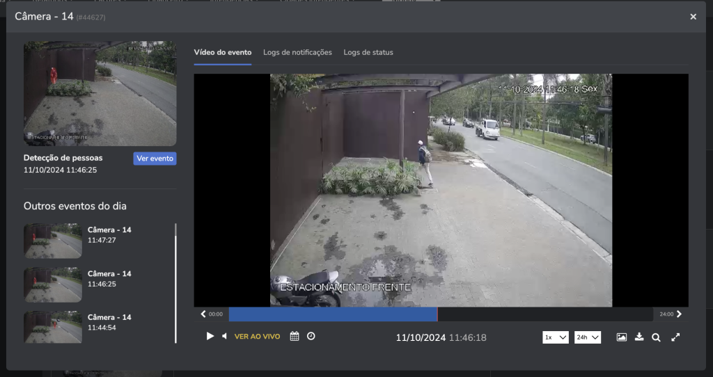 Como a Megavig economizou R$ 695.000 usando IA em nuvem VMS em nuvem e IA para central de monitoramento Case Megavig Exemplo de tela de analise de eventos na Monuv VMS em nuvem e IA para central de monitoramento